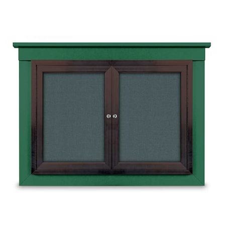 United Visual Products 72"x36" 3-Door Enclosed Outdoor Letterboard, Hdr, Blue Felt/Black UV1178HDPLUS-BLACK-BLUE